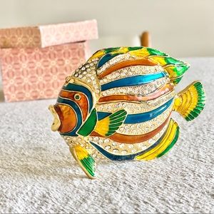 Vintage Cloisonné Fish Trinket Box